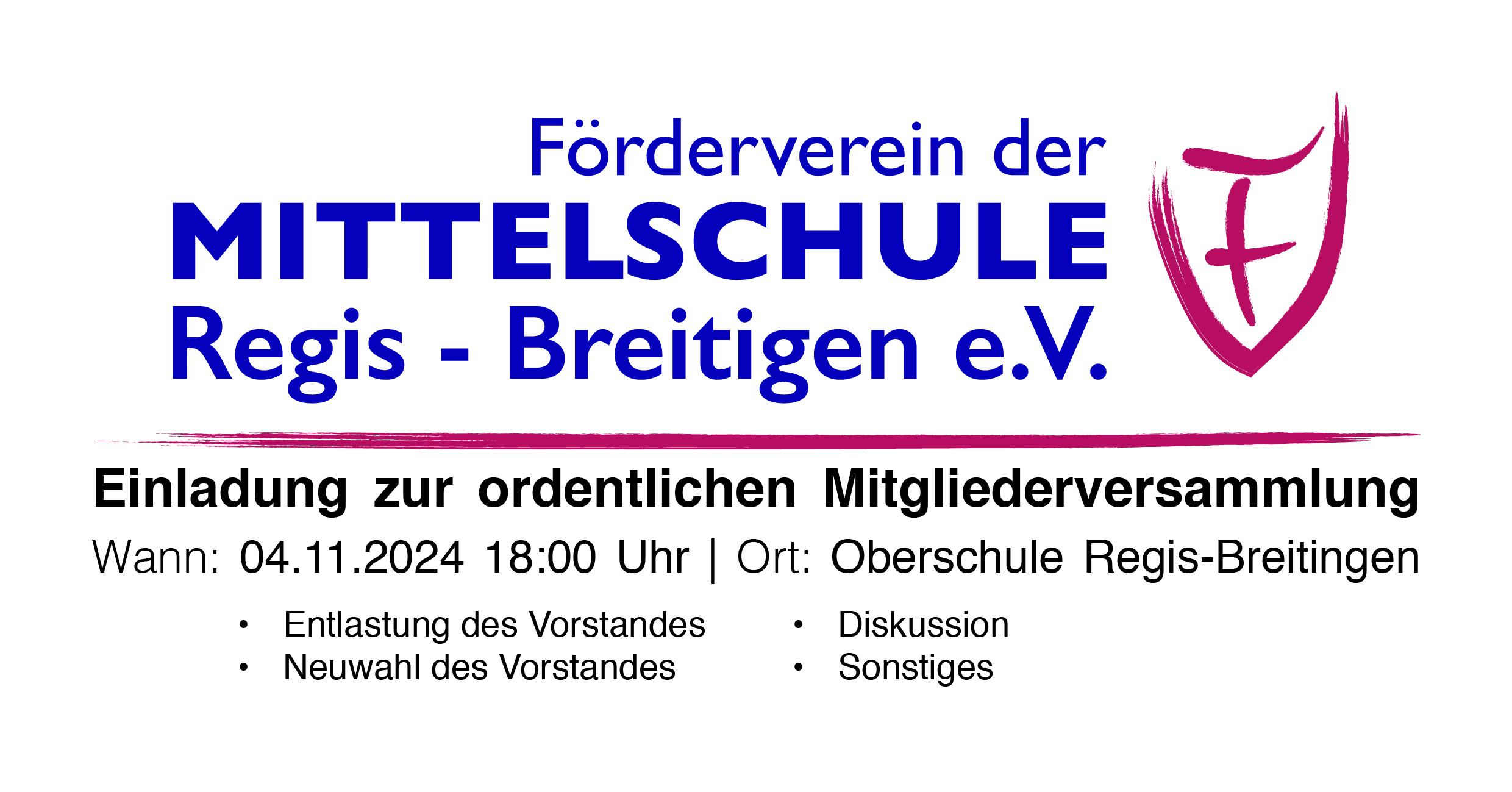 Einladung Mitgliederversammlung Förderverein